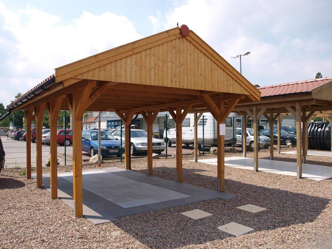 Einzelcarport Satteldach 4,00 x 6,00 m aus KVH / Konstruktionsvollholz