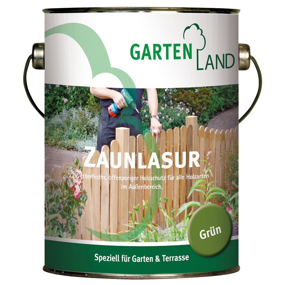 GartenLand Zaunlasur grün GP65 2,5l, speziell für KDI-Zäune
